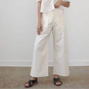 Sancia Wide-Leg Cream Pants